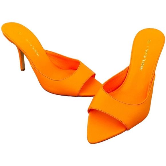 Gia Borghini Shoes - New Gia Borghini x Pernille Teisbaek Perni 04 Leather Mule 37 Flash Orange